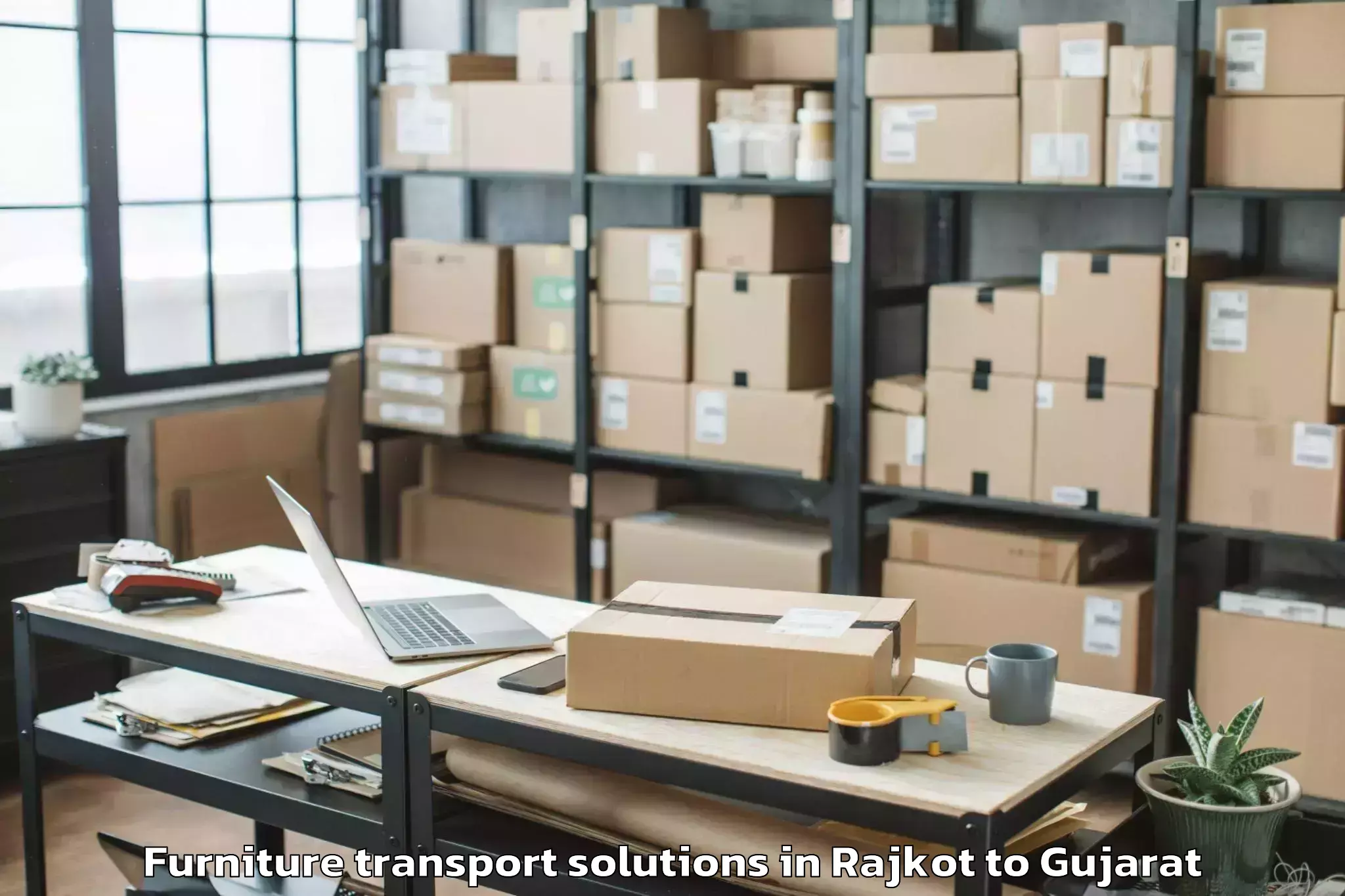 Top Rajkot to Jamkandorna Furniture Transport Solutions Available